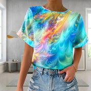 Louise - Kleurrijk T-shirt met abstracte print