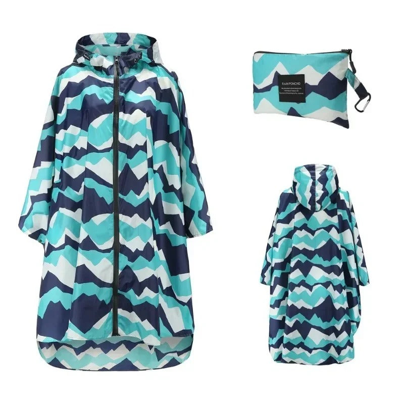 Romana - Poncho met een geometrische print