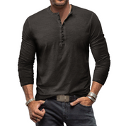 Cruz – Een heren henley shirt met lange mouwen