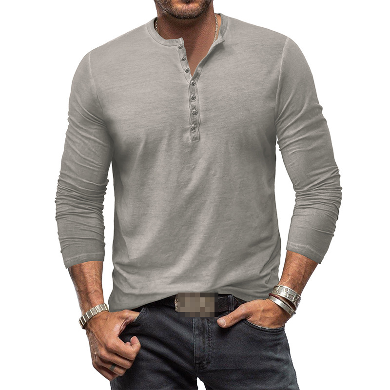 Cruz – Een heren henley shirt met lange mouwen