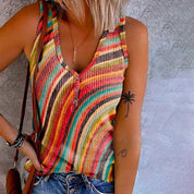 Diane - Regenboog gestreepte tanktop