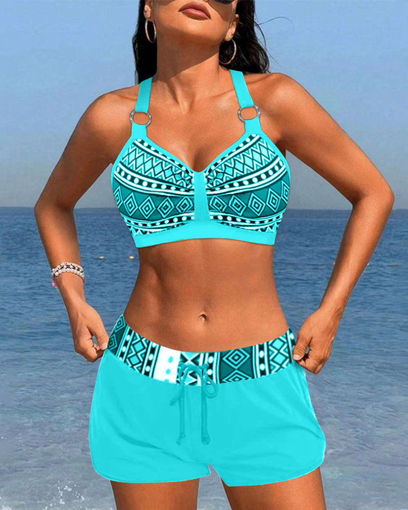 Ann - Bikini's met geometrische print en hoge taille