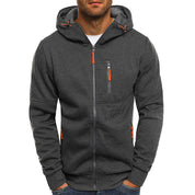 Kamden - Hoodie voor mannen met een rits en een fleece capuchon