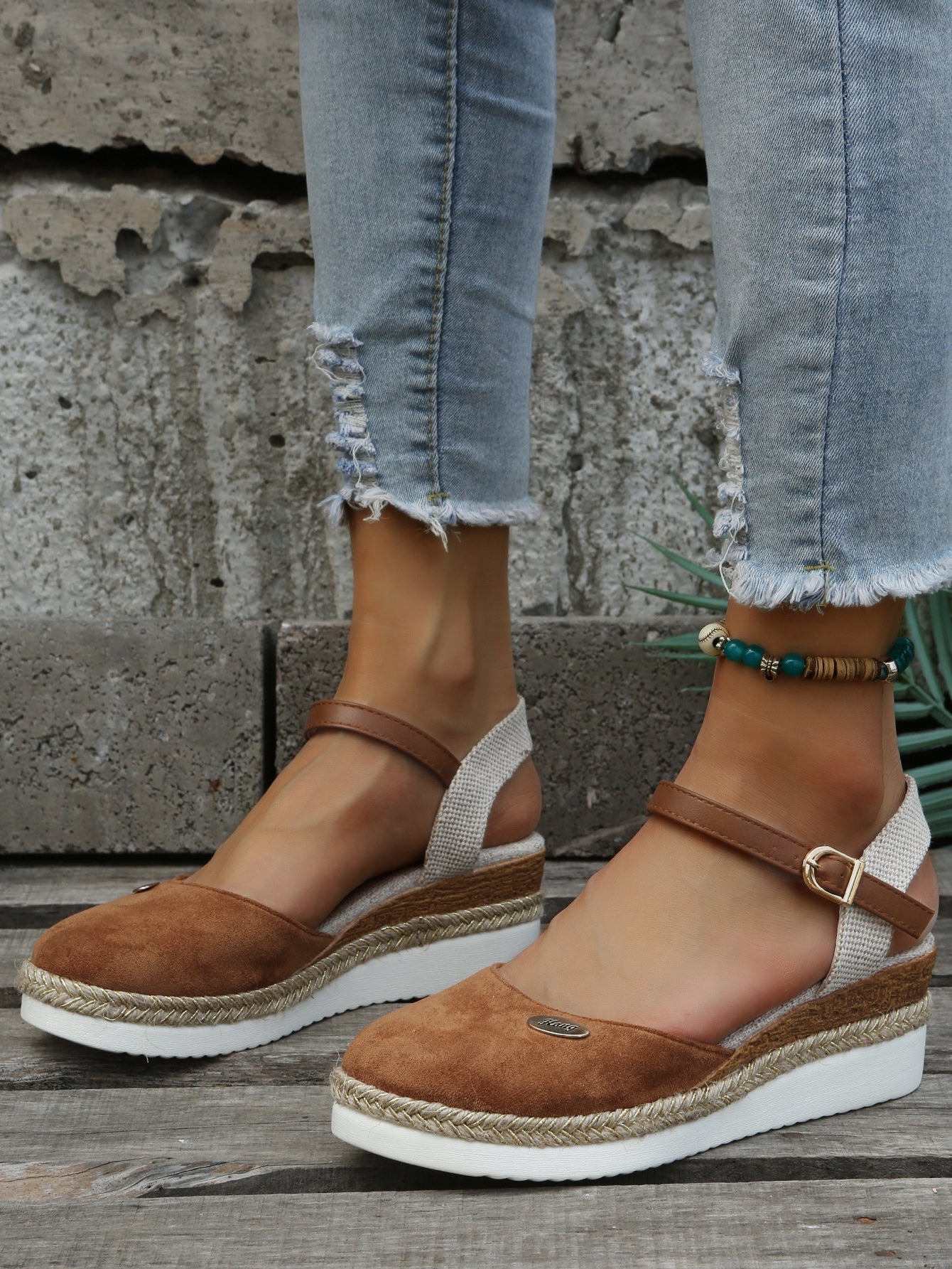 Cosette - Orthopedische, trendy bruine espadrilles