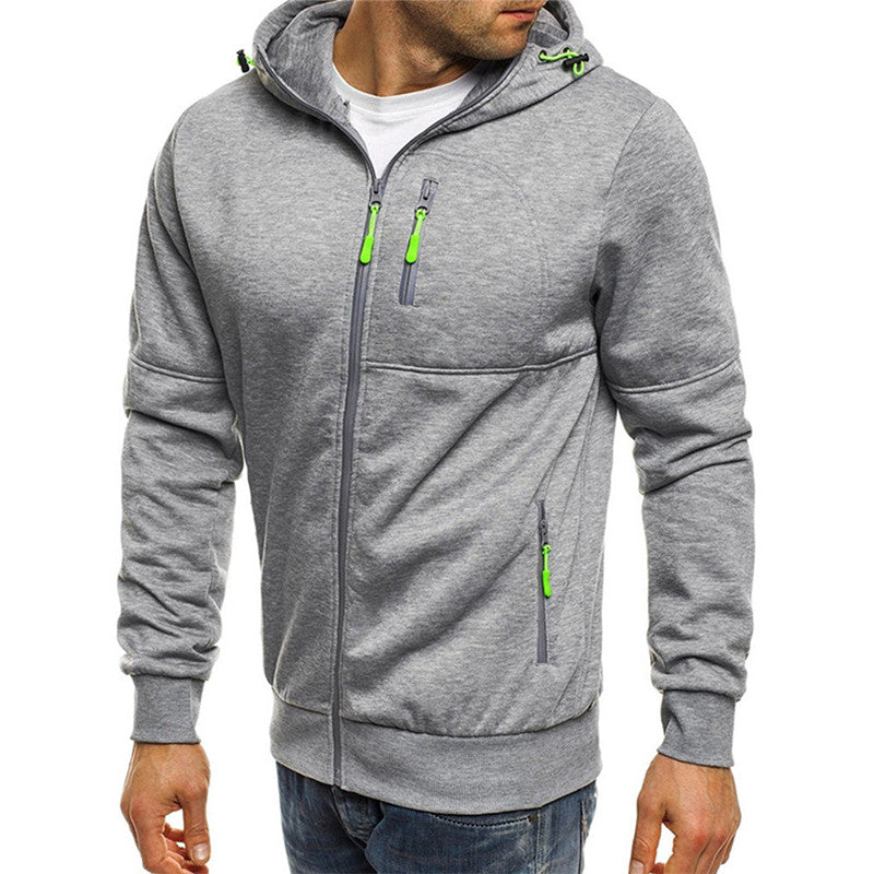 Kamden - Hoodie voor mannen met een rits en een fleece capuchon