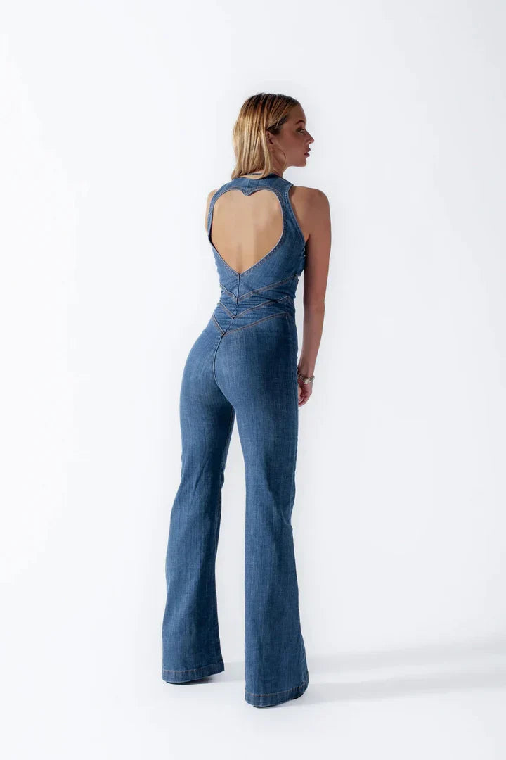 Roxanne - Hart jumpsuit van denim