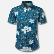 Rhodes - Hawaii Surfblouse met bloemen voor mannen