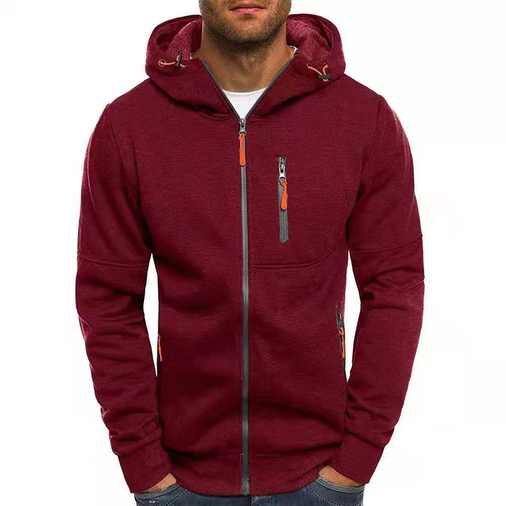 Kamden - Hoodie voor mannen met een rits en een fleece capuchon