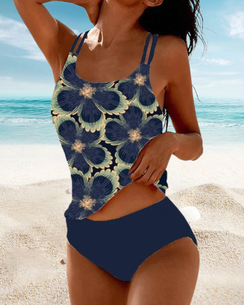 Filipa - Tankini met spaghettibandjes en bloemenprint