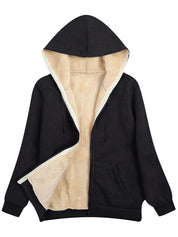 Yael - Zwarte Fleece gevoerde Hoodie