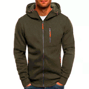 Kamden - Hoodie voor mannen met een rits en een fleece capuchon