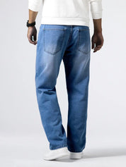 Leonidas - klassieke herenjeans met een losse pasvorm en een versleten look, casual denim dat geschikt is voor elk seizoen