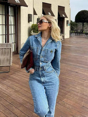 Harley - Denim jumpsuit voor dames - stijlvolle lichtheid