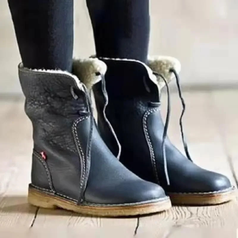 Toevallige-Snowboots-Vrouwen-Nieuwe-Herfst-Winter-Retro-Vrouwen-Laarzen-Mode-Pluche-Lace-Up-Platte-Enkellaarsjes-Zapatos.webp