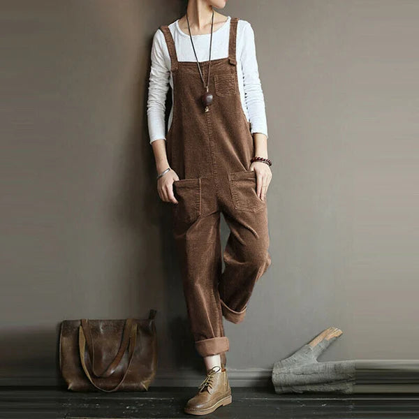 Clementina - Casual jumpsuit van ribfluweel