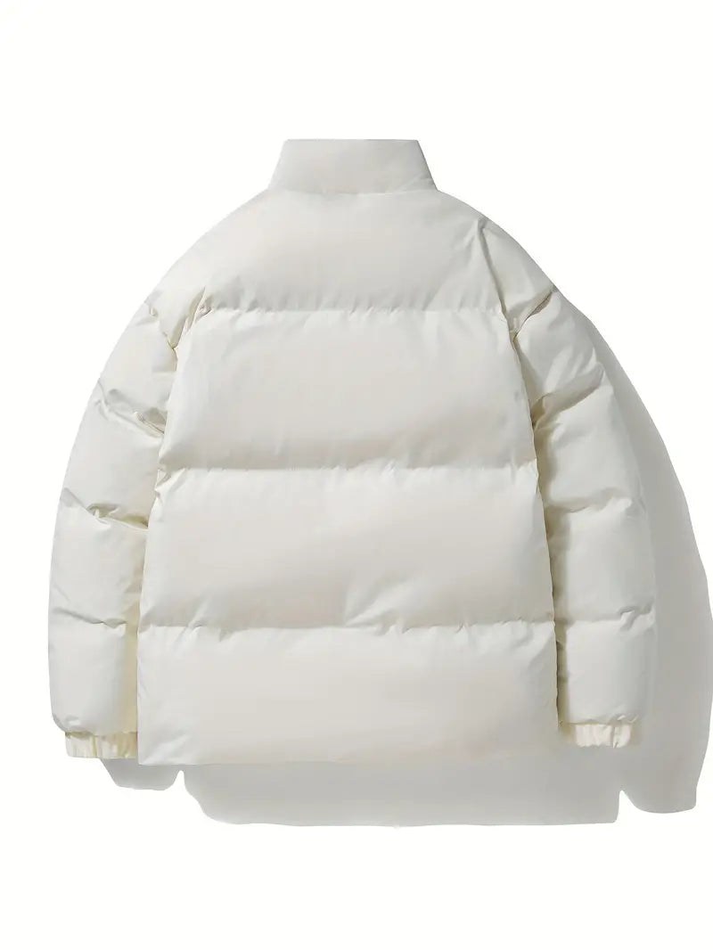 Tomy - Heren Warme Fleece Puffer Jas met Opstaande Kraag en Zakken - Stijlvolle Winterjas