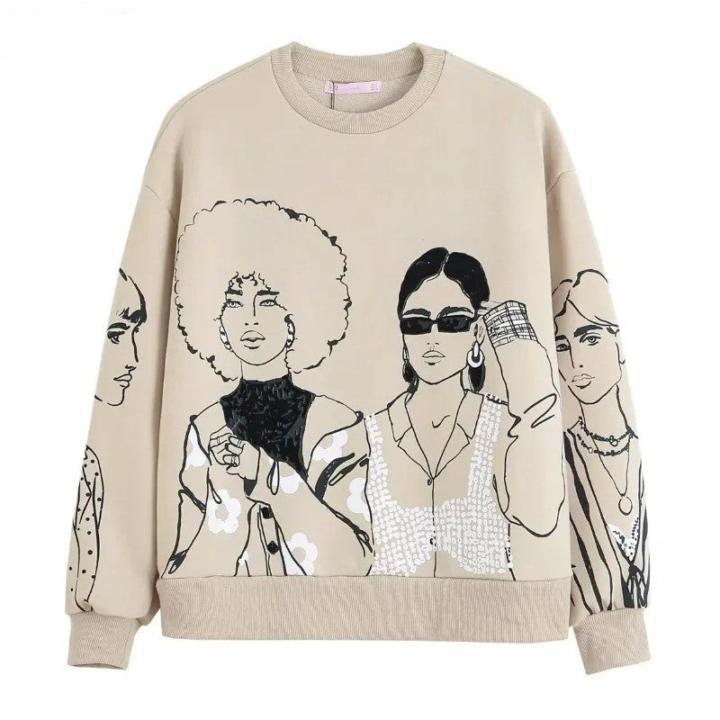 Cherish - Losvallende Wolprint Sweater