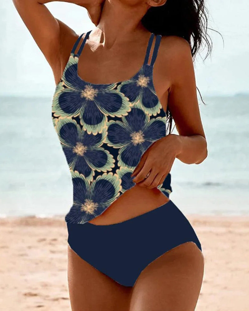 Filipa - Tankini met spaghettibandjes en bloemenprint