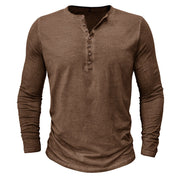 Cruz – Een heren henley shirt met lange mouwen