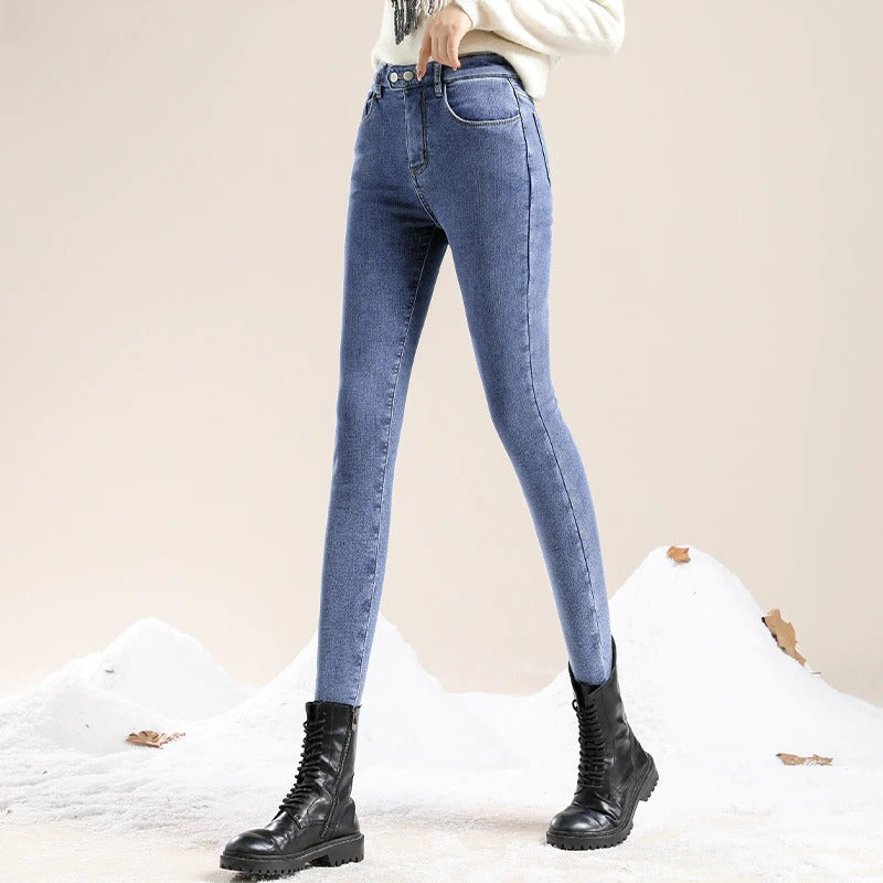 Marieke - Gevoerde winterjeans voor vrouwen met een hoge taille